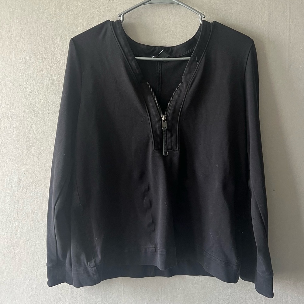 Athleta Black Eastbound Half Zip Sweatshirt Size Medium